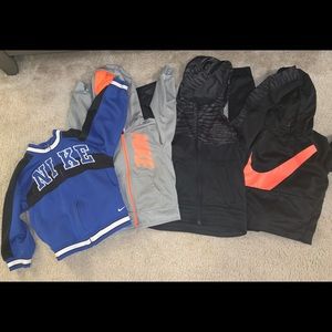 Nike kids Hoodies and 1 jacket - lot of 4 boys